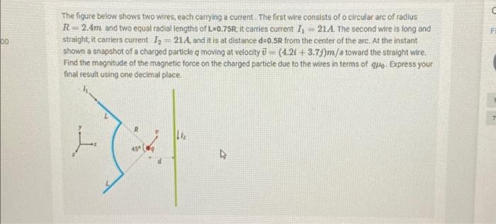 Solved The figure below shows two wires, each carrying a | Chegg.com