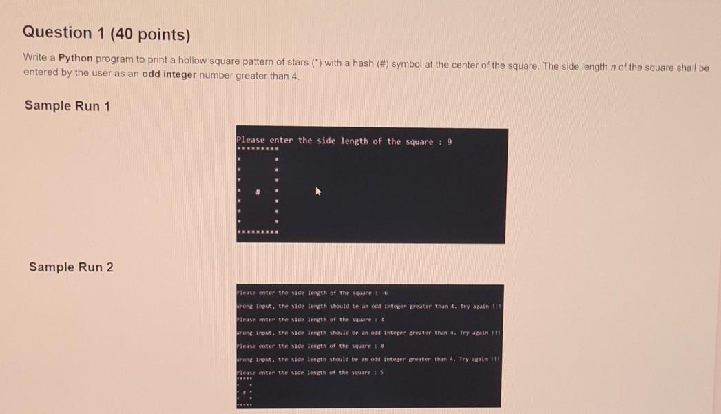 Solved Question 1 (40 points) Write a Python program to | Chegg.com