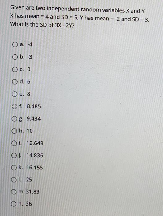 Solved Given are two independent random variables X and Y X | Chegg.com