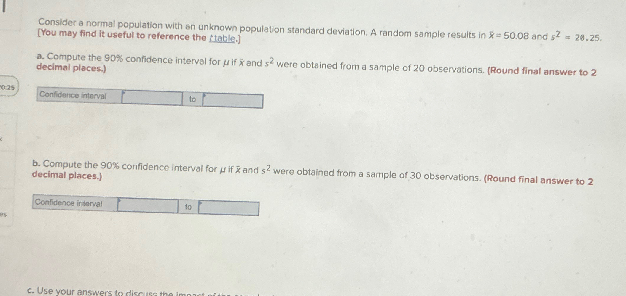 Solved Consider a normal population with an unknown | Chegg.com