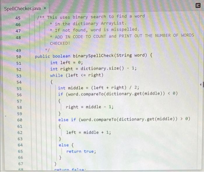 Solved Java Instructions: ADD IN CODE TO COUNT AND PRINT OUT | Chegg.com