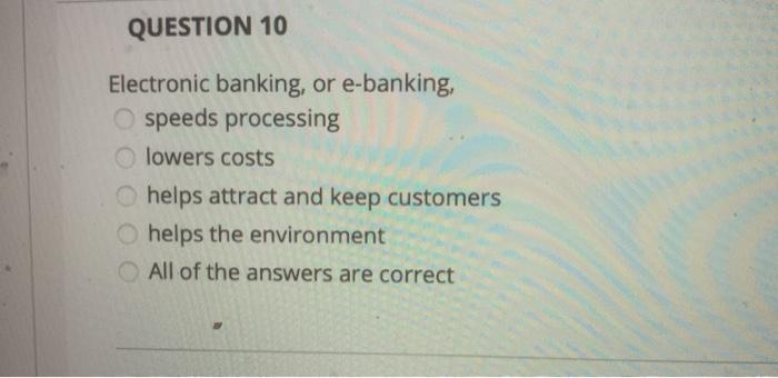 electronic and online banking assignment answers