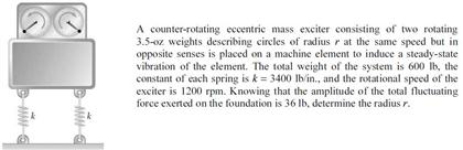 Solved A Counter-rotating Eccentric Mass Exciter Consisting | Chegg.com