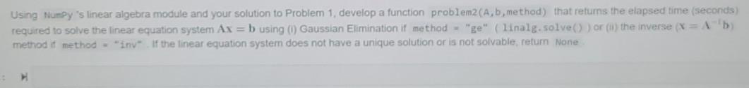 Solved Using Numpy's Linear Algebra Module And Your Solution | Chegg.com