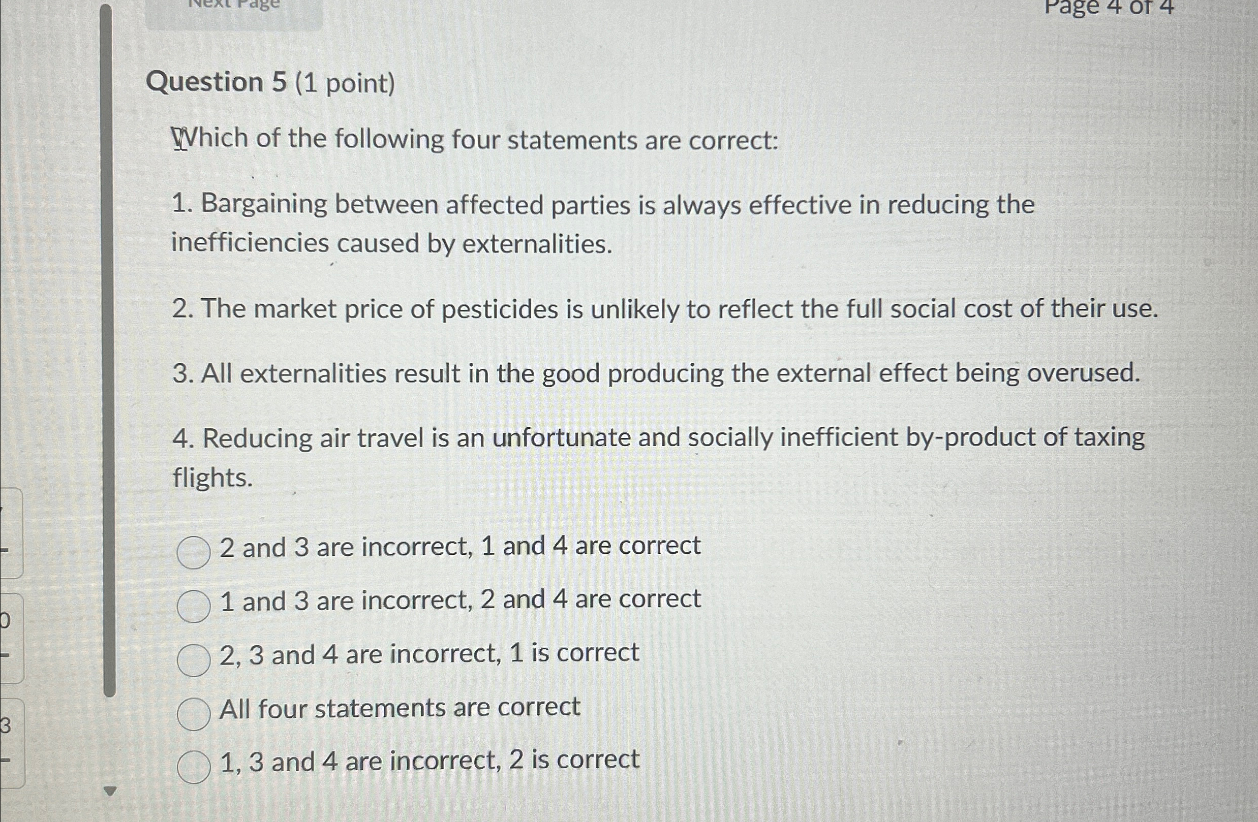 Solved Question 5 (1 ﻿point)WVich of the following four | Chegg.com