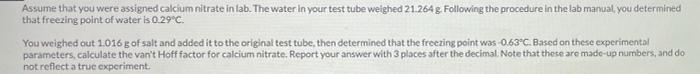 Solved Assume that you were assigned calcium nitrate in lab. | Chegg.com