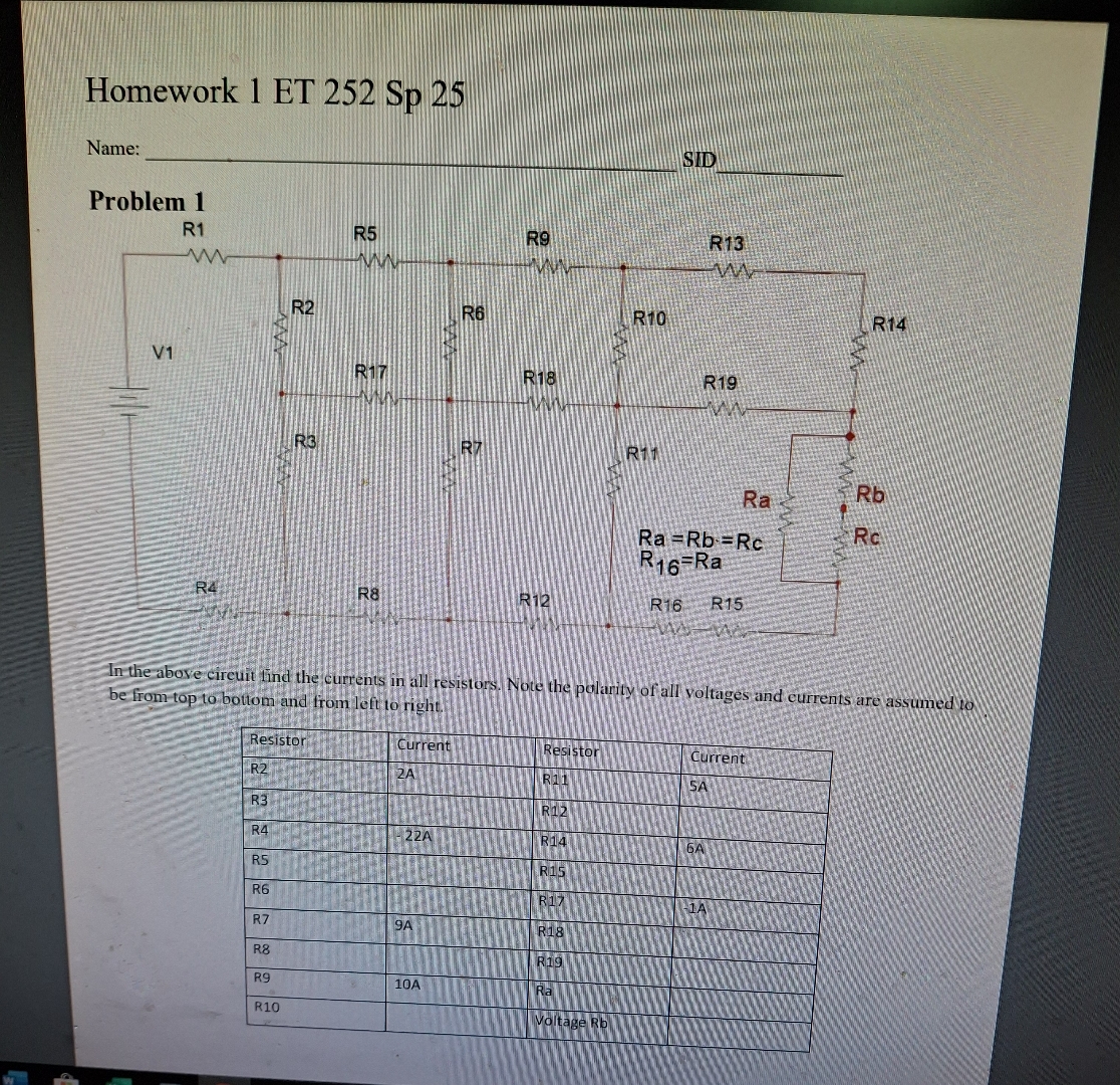Sp 252 Homework 1 ET 252 Sp 25Problem 1In the above | Chegg.com