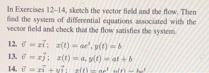 Solved In Exercises 12-14, sketch the vector field and the | Chegg.com