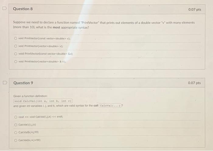 Solved Suppose we need to declare a function named | Chegg.com