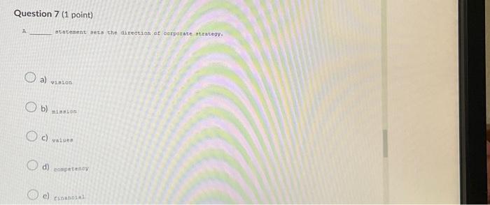 Solved Question 7 (1 point) A _____ statement sets the | Chegg.com