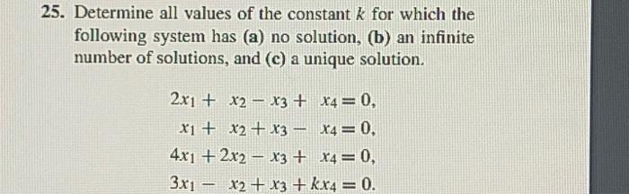 Solved 25. Determine All Values Of The Constant K For Which | Chegg.com