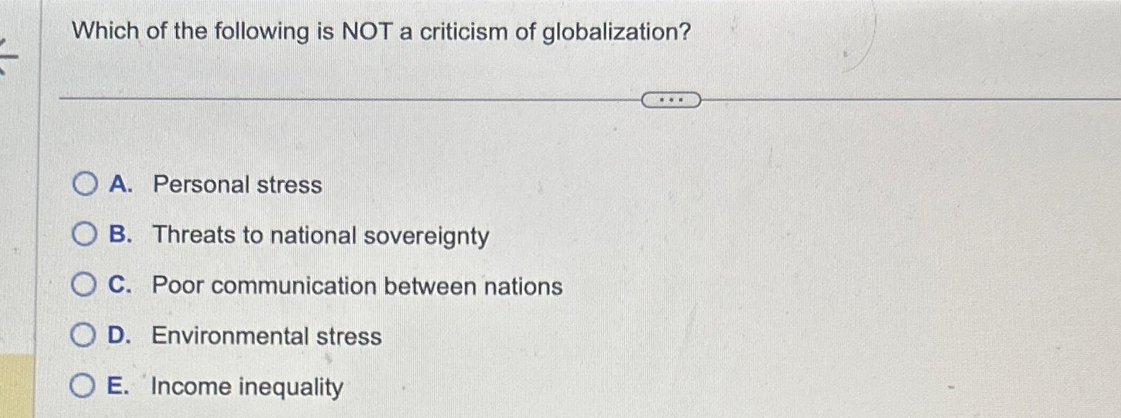 Solved Which of the following is NOT a criticism of | Chegg.com