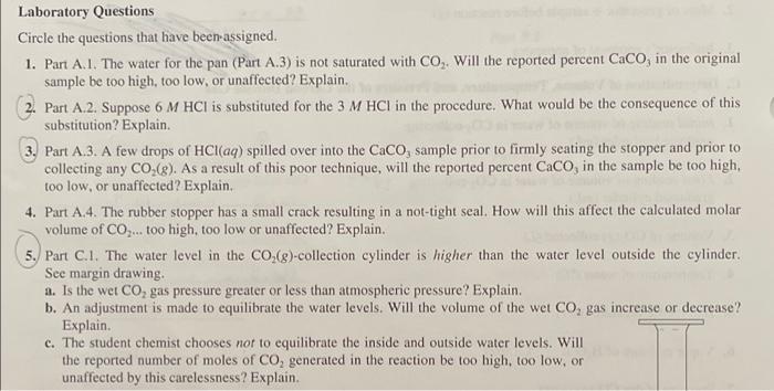Laboratory Questions Circle the questions that have | Chegg.com