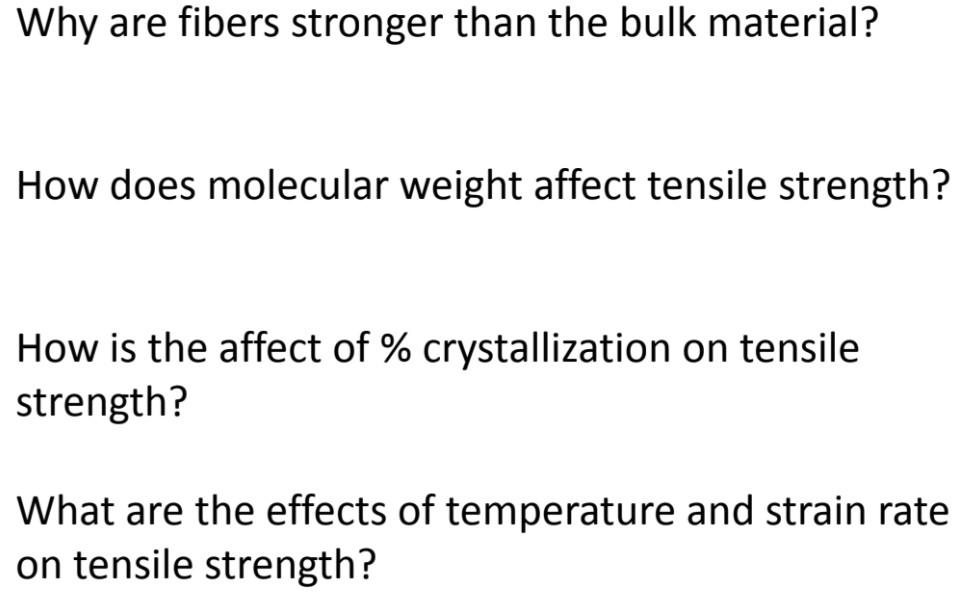 Solved Why are fibers stronger than the bulk material? How | Chegg.com