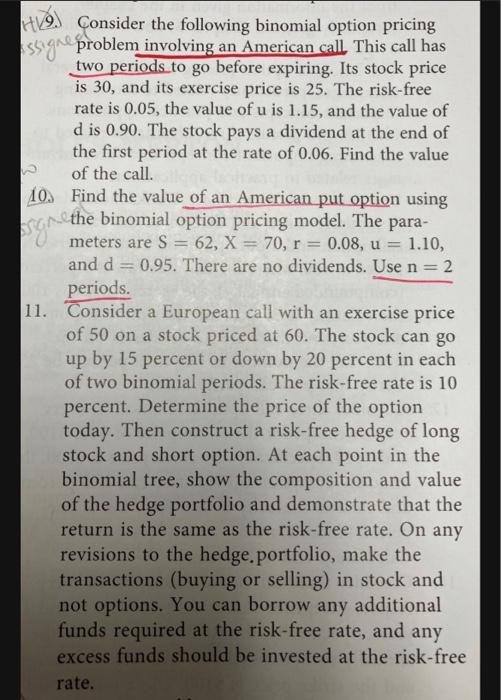 Solved (1V9.) Consider the following binomial option pricing | Chegg.com