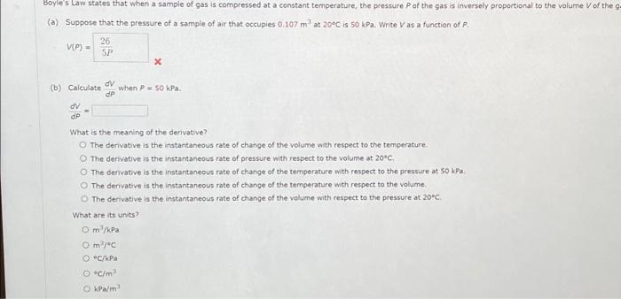 Solved Boyle's Law States That When A Sample Of Gas Is | Chegg.com