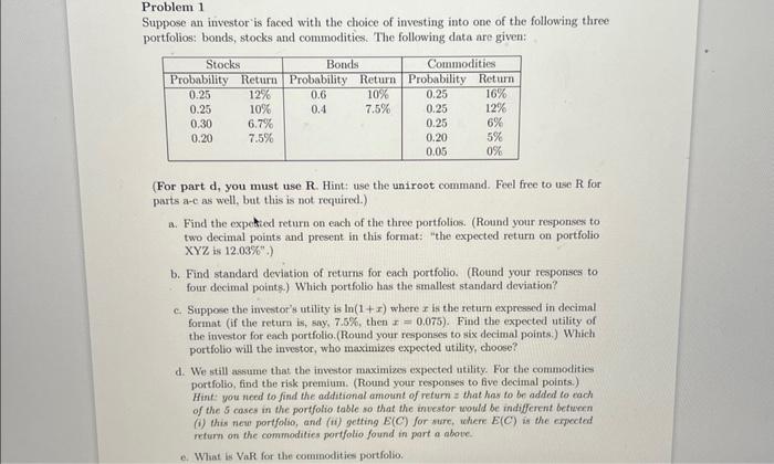 Solved please show all calculations part a,b,c,e and clear | Chegg.com