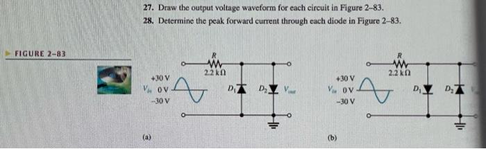 Solved 27. Draw the output voltage waveform for each circuit | Chegg.com