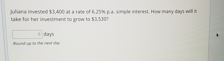 Solved Juliana Invested 3 400 At A Rate Of 6 25 P a Chegg solved-juliana-invested-3-400-at-a-rate-of-6-25-p-a-chegg