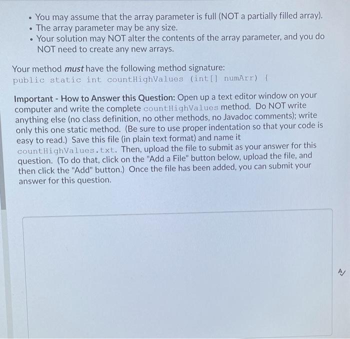 Solved Question 11 (6 points) Write a static method that | Chegg.com