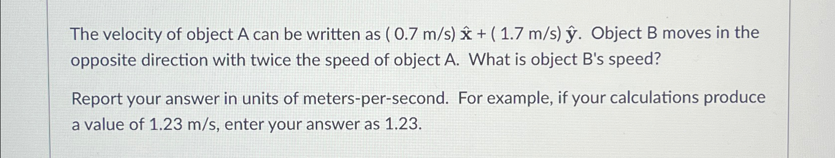 Solved The velocity of object A can be written as | Chegg.com