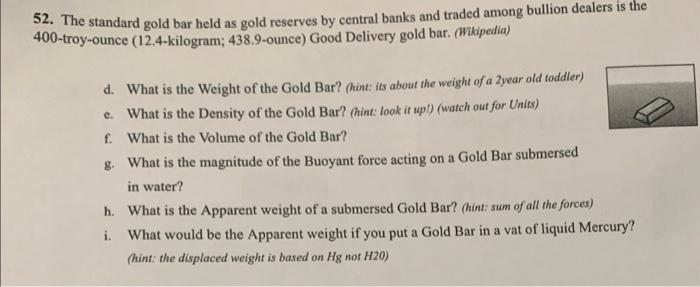 what are bars for gold standard weights