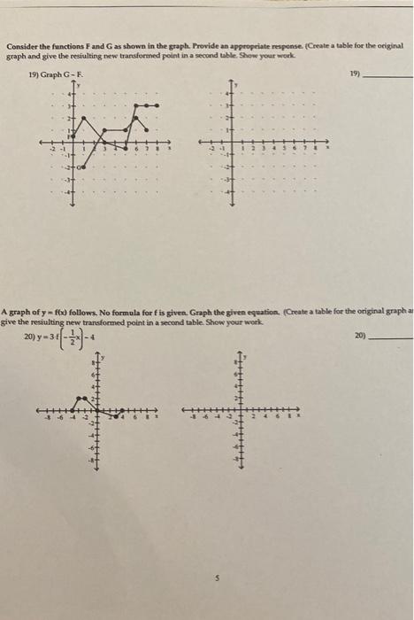 Solved Consider the functions Fand Gas shown in the graph. | Chegg.com