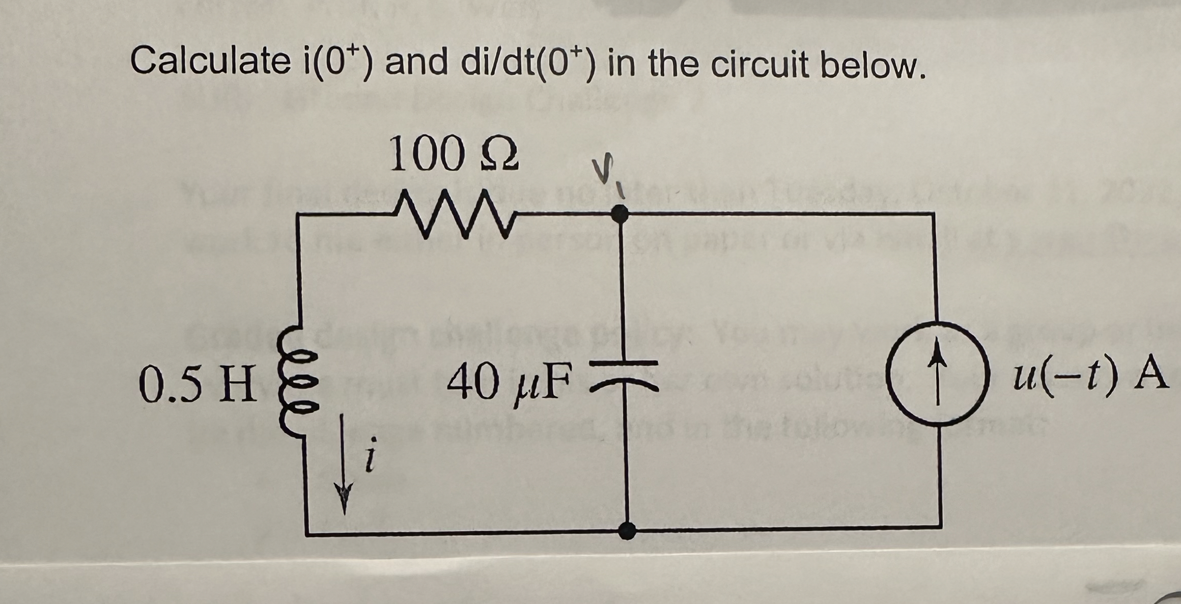 Solved Calculate i(0+)and didt(0+)in the circuit below. | Chegg.com