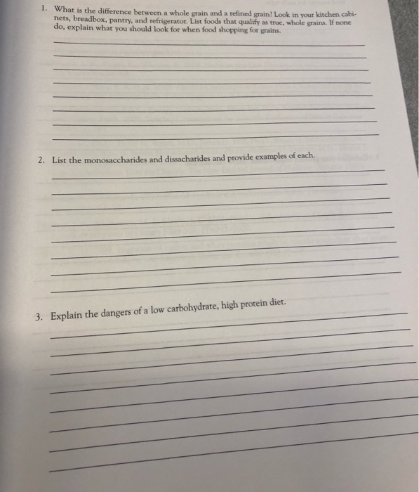 Solved 1 What Is The Difference Between A Whole Grain An