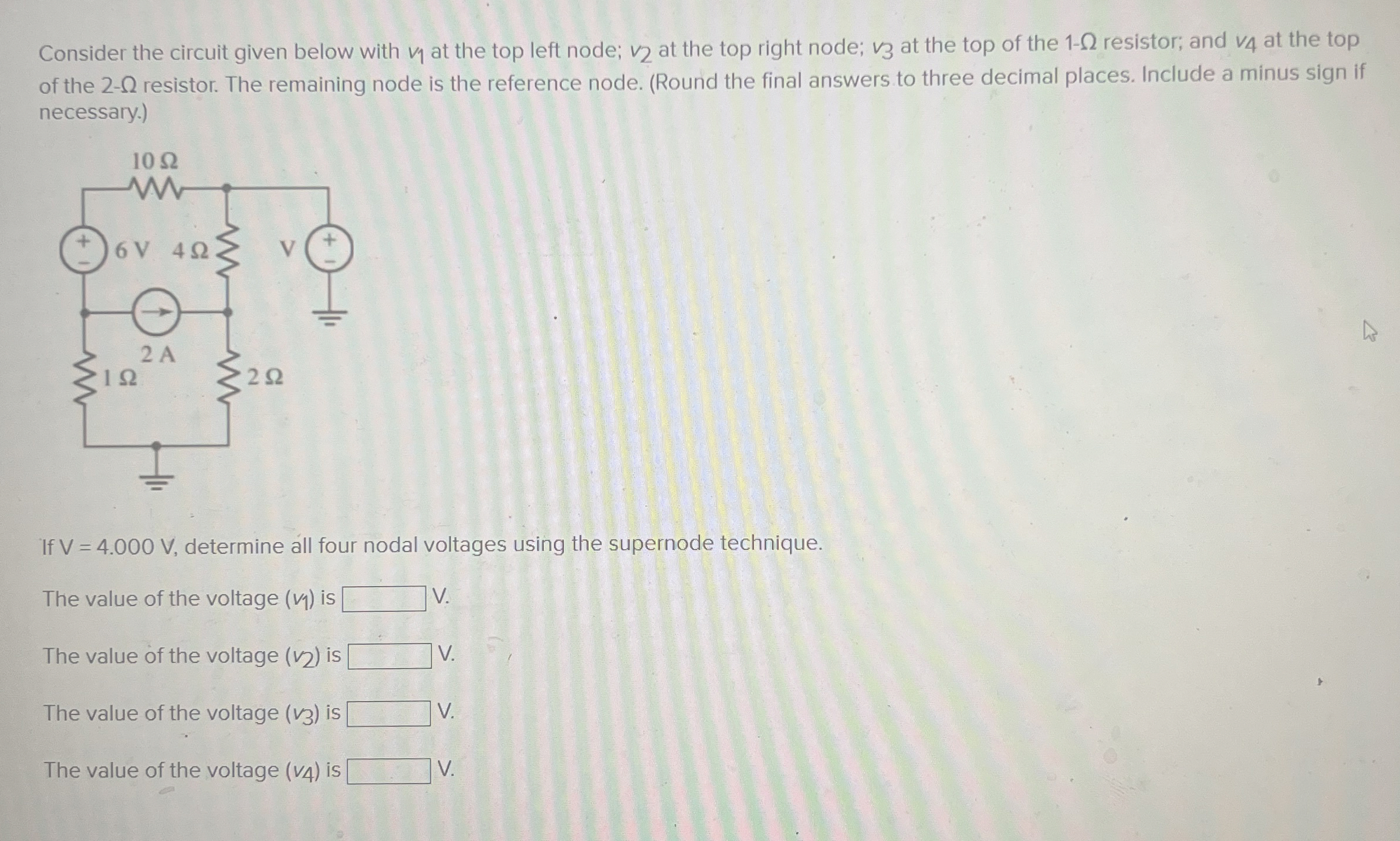 Solved Consider the circuit given below with v1 ﻿at the top | Chegg.com