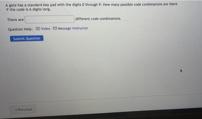 Solved A gate has a standard key pad with the digits 0 | Chegg.com