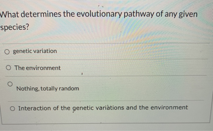 Solved What determines the evolutionary pathway of any given | Chegg.com