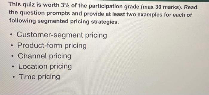 Solved This quiz is worth 3% of the participation grade ( | Chegg.com