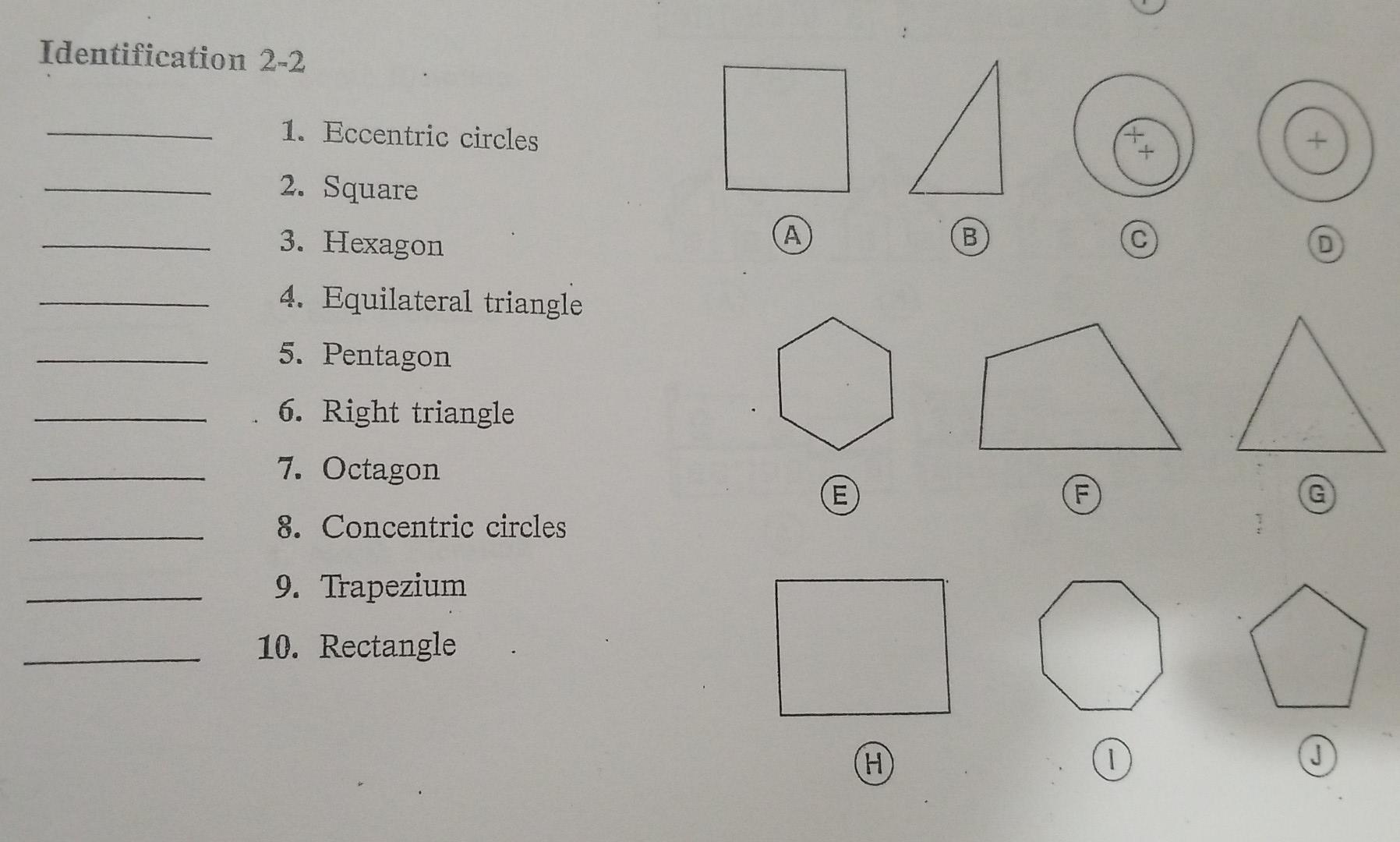 Solved Identification 2-2 1. Eccentric Circles X A B 2. 