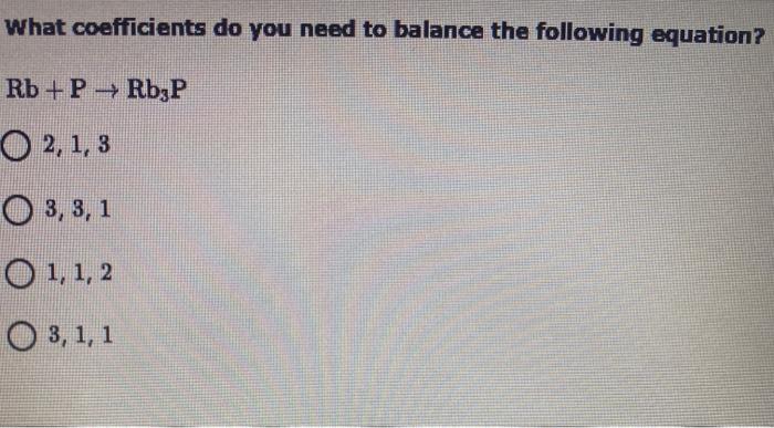Solved What coefficients do you need to balance the | Chegg.com