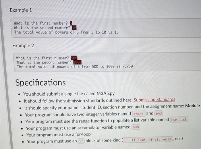 Solved In Python, You will have a user input a start and end | Chegg.com