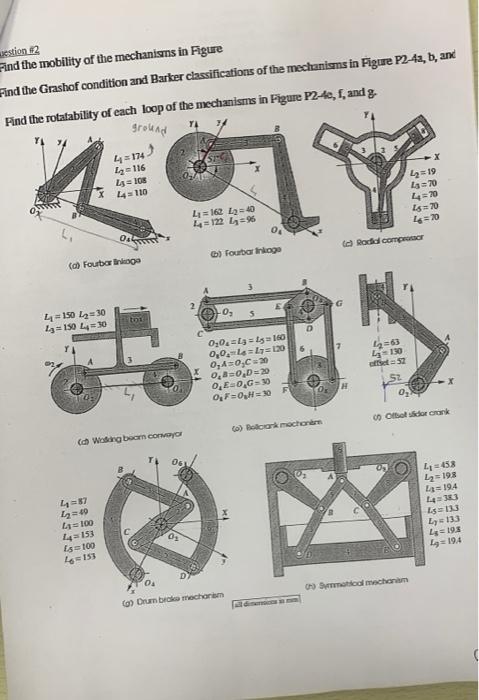 Solved westion 12 Find the mobility of the mechanisms in | Chegg.com