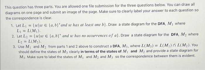 Solved This question has three parts. You are allowed one | Chegg.com