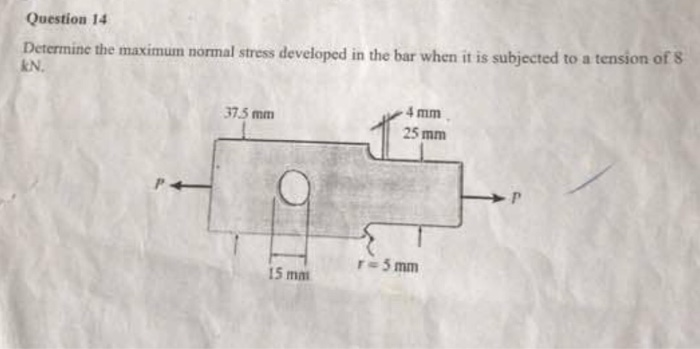 Solved Determine the maximum normal stress developed in the | Chegg.com
