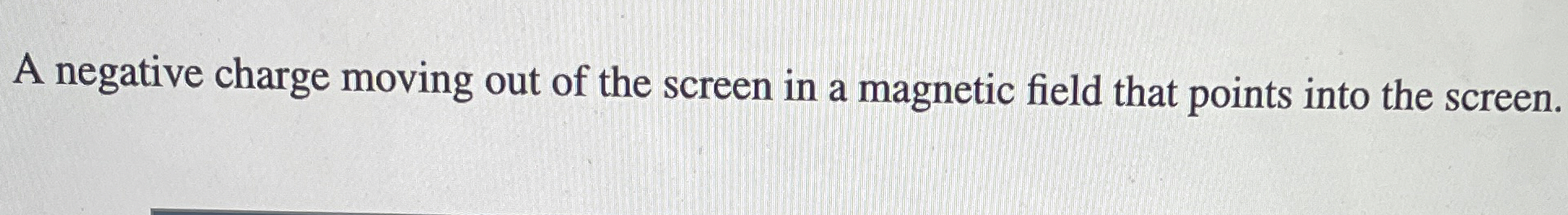 Solved A negative charge moving out of the screen in a | Chegg.com