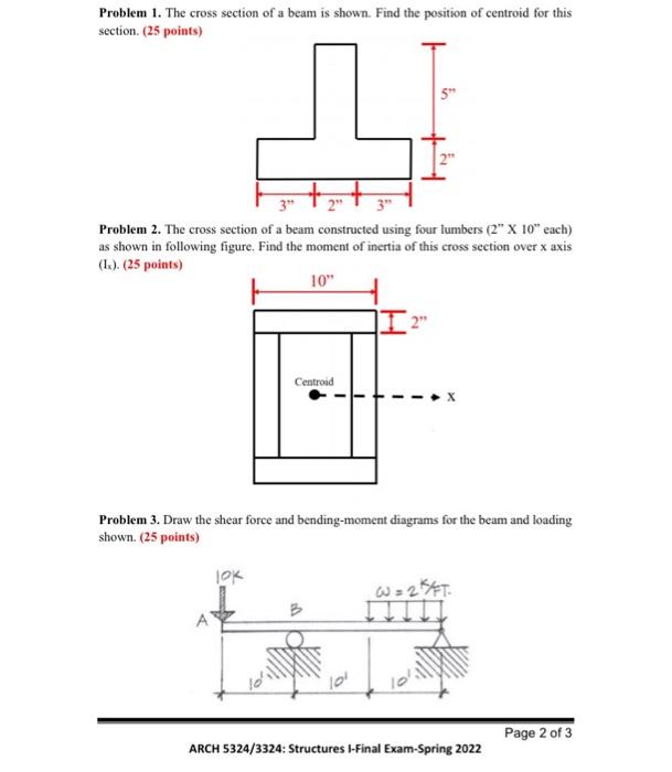 Solved Problem 1. The cross section of a beam is shown. Find | Chegg.com