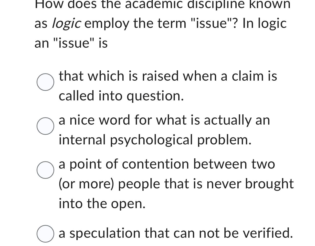 Solved How does the academic discipline known as logic | Chegg.com
