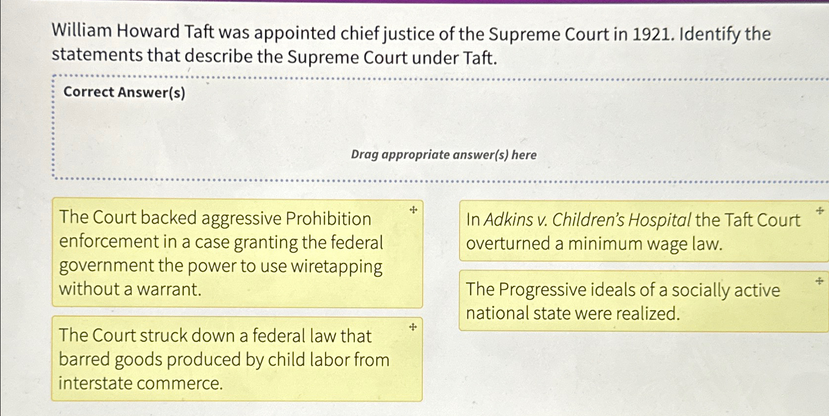 Solved William Howard Taft was appointed chief justice of | Chegg.com