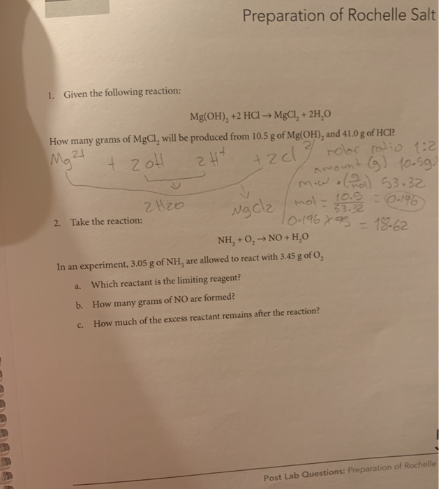 Solved LAB REPORT 65 Name 5. Date Instructor Preparation of