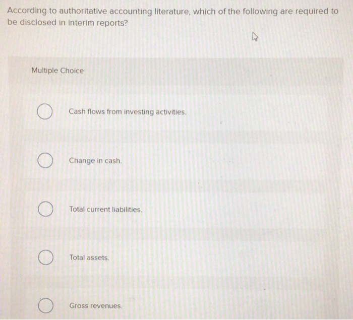 Solved According To Authoritative Accounting Literature Chegg