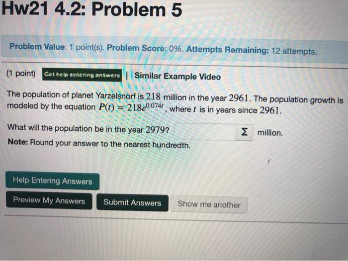 Solved Hw21 4.2: Problem 5 Problem Value: 1 point(s). | Chegg.com