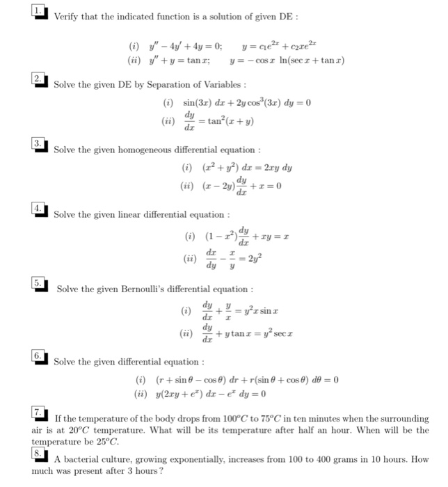 Solved Verify that the indicated function is a solution of | Chegg.com