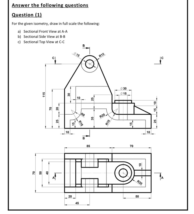 Solved For the given isometry, draw in full scale the | Chegg.com