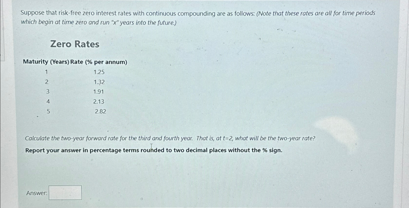 Solved Suppose that risk-free zero interest rates with | Chegg.com