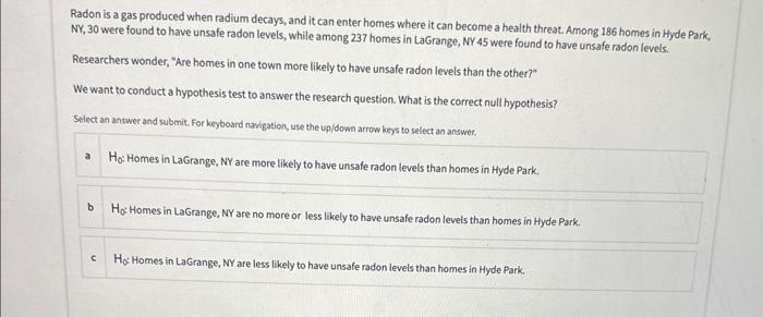 Solved Radon is a gas produced when radium decays, and it | Chegg.com